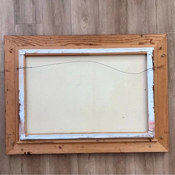 Florence Wilkins Oil Painting, Fishing Boat, Wood Frame, 32”x44”, Mid Century‎